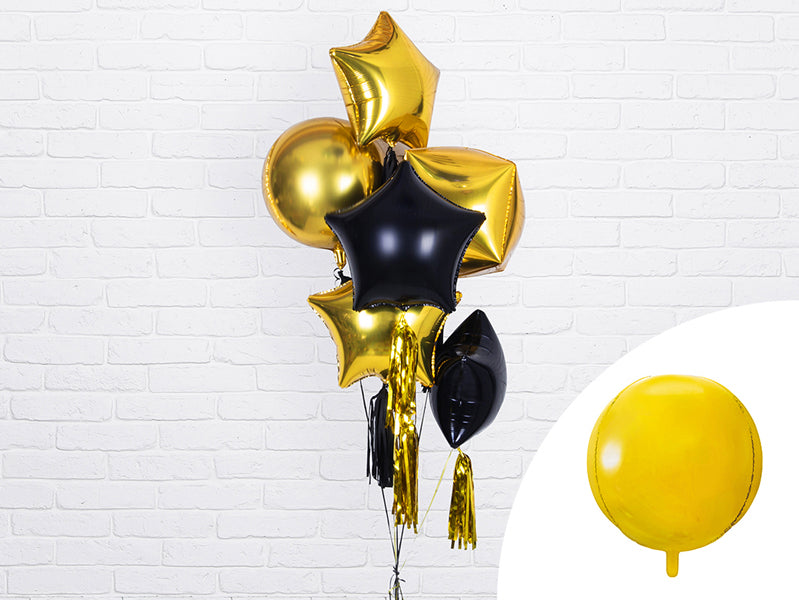 Bumba - apaļš folija balons, zelts, 40cm, FB13M-019_01, Hēlija baloni Liepājā