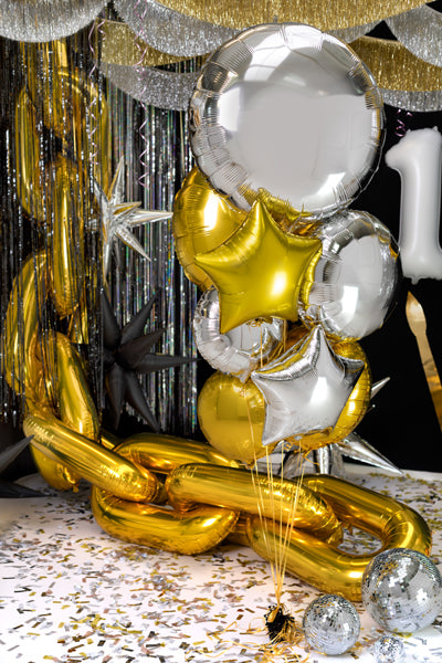 Apaļš folija balons, sudraba, 45cm