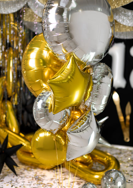 Apaļš folija balons, sudraba, 59cm, Round Foil Balloon, silver, FB177-018