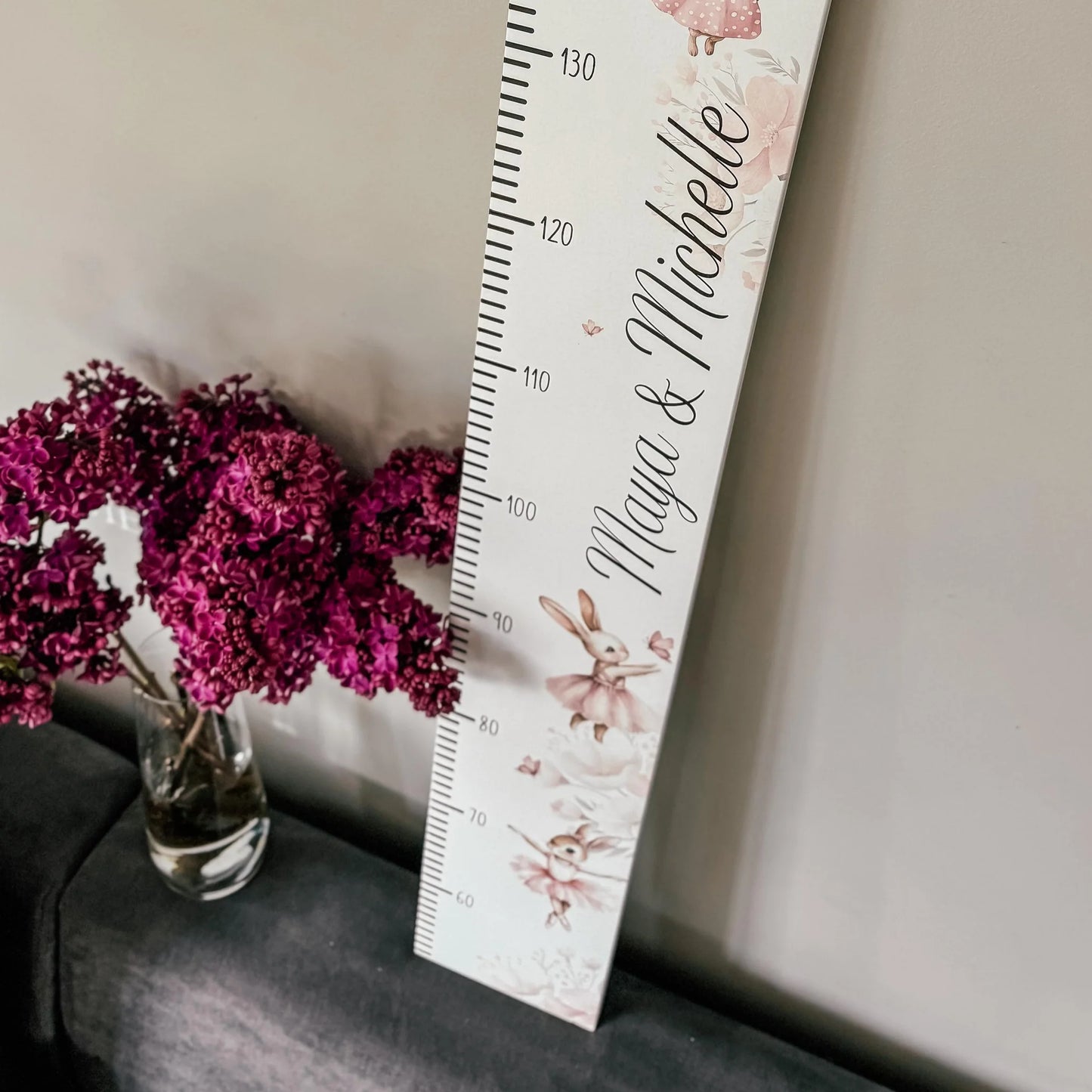 Zaķītis - Personalizēts koka auguma metramērs bērnam