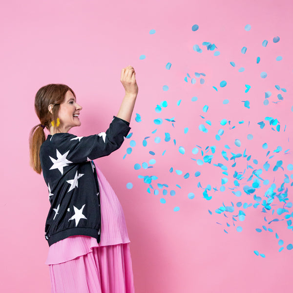 "Gender Reveal" Balons puisītim, ar zilu konfeti, 100cm, BG36-2-C