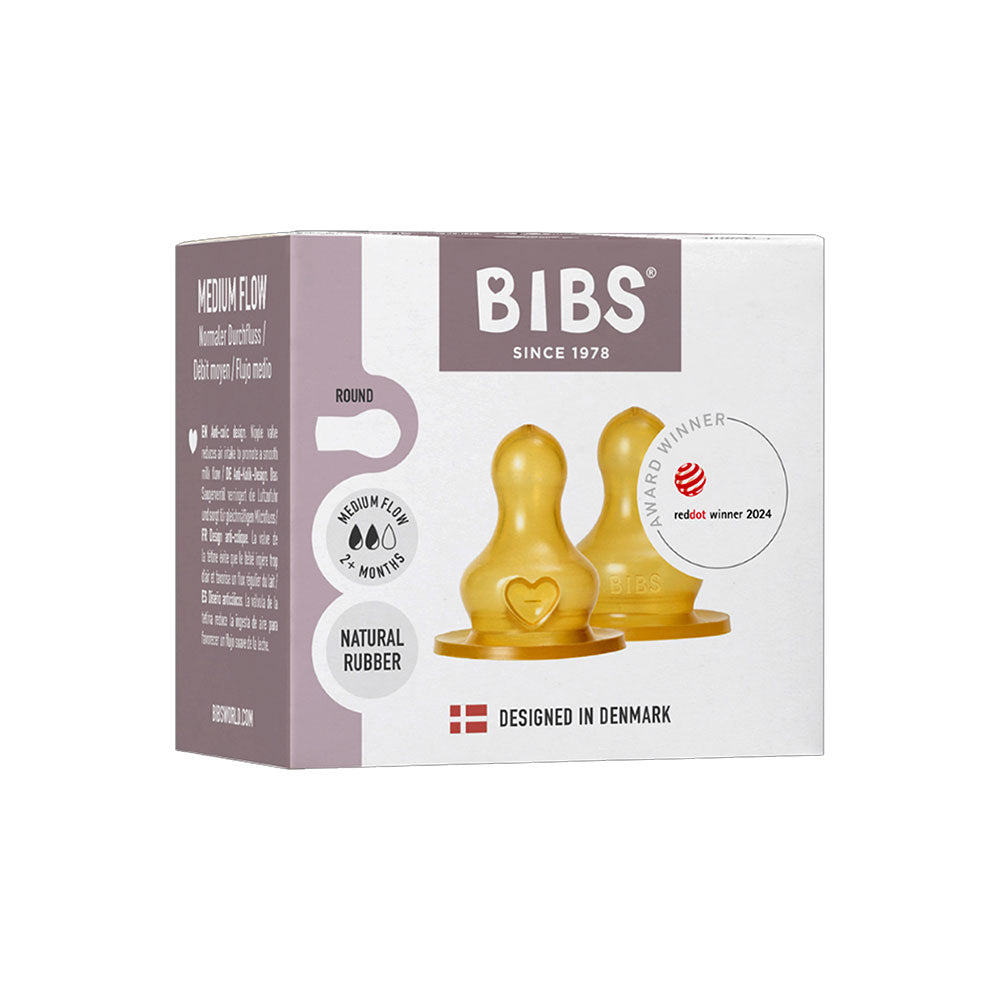 Pudelītes knupīši, Bottle Nipple Slow Flow, BIBS- vidēja plūsma, 2 gab, 5713795265275