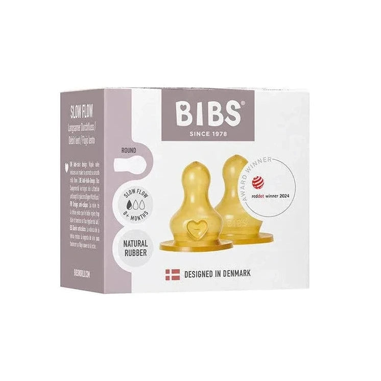 Pudelītes knupīši, Bottle Nipple Slow Flow, BIBS - lēna plūsma, 2 gab, 5713795265282