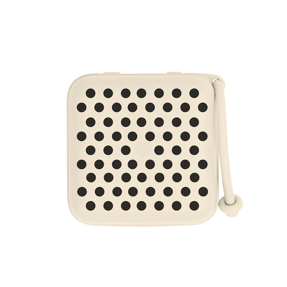 Knupīšu kaste Pacifier Box - Polka Dot Ivory & Black, BIBS
