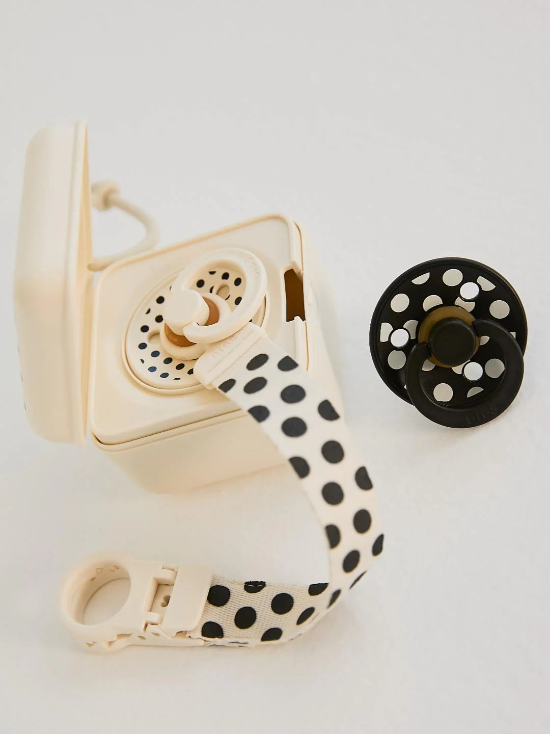 Knupīši - Colour Round Polka Dot Ivory & Black, BIBS, 2 gab