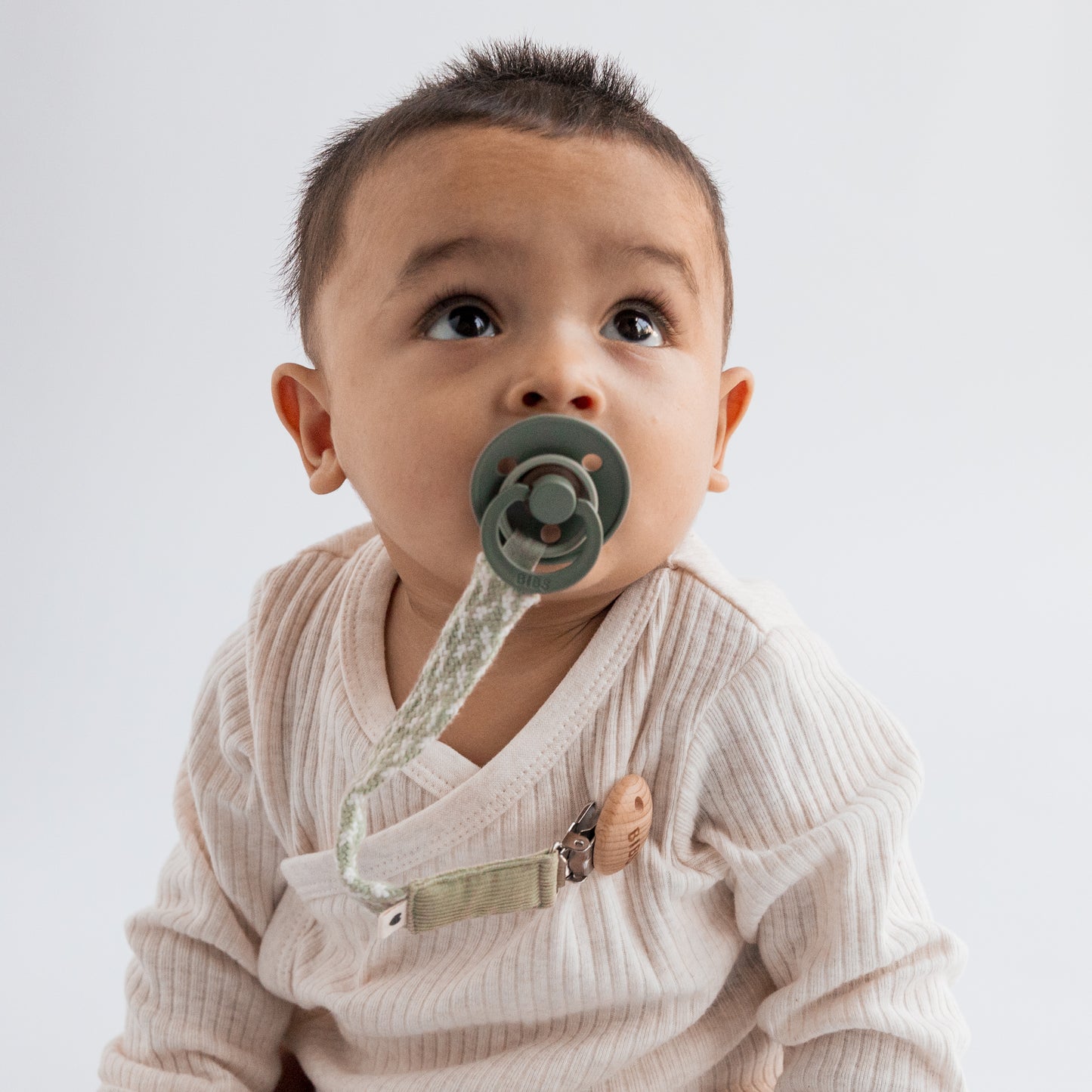 Knupīša klipsis Pacifier Clip - Sage / Ivory, BIBS