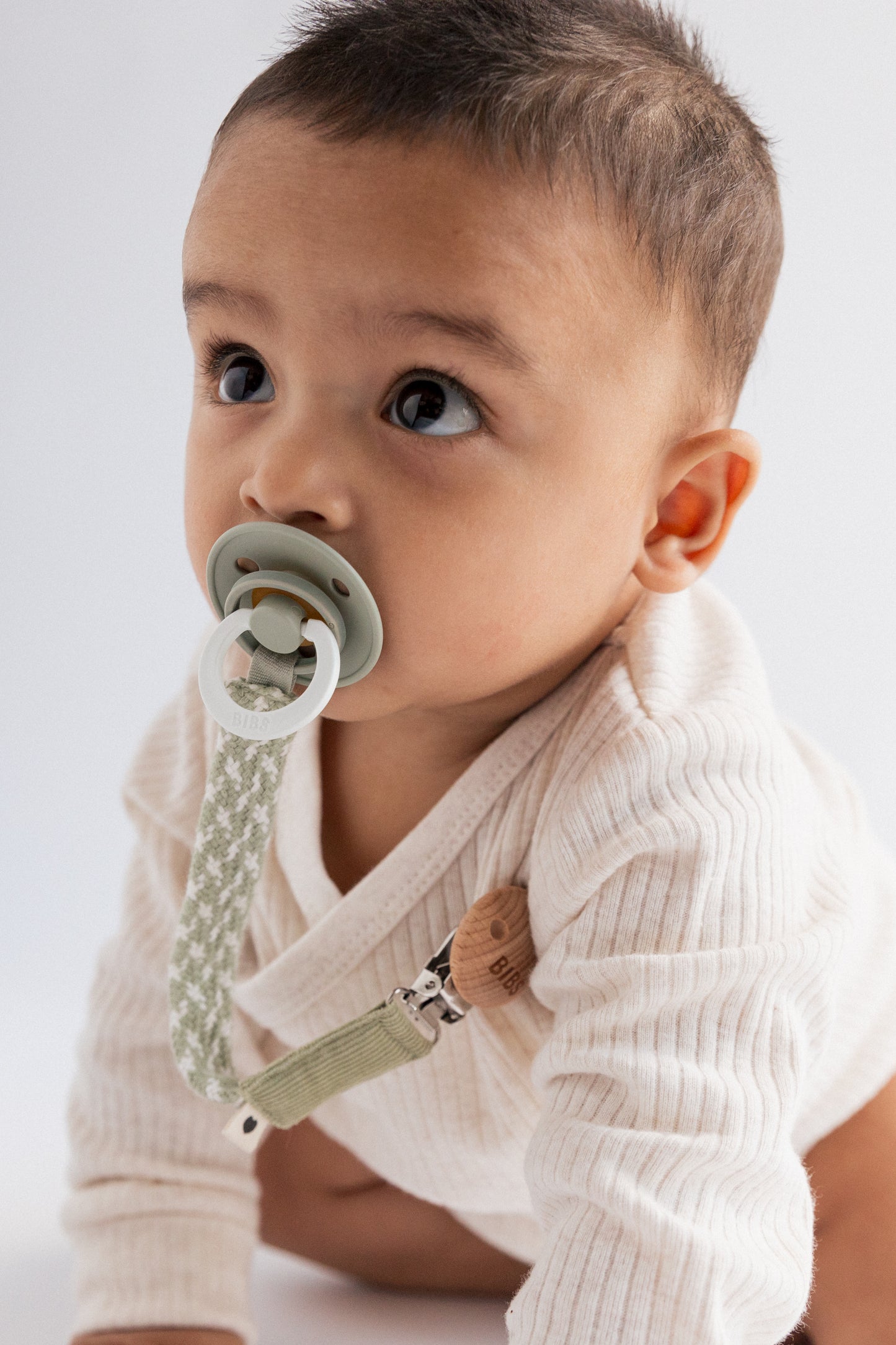 Knupīša klipsis Pacifier Clip - Sage / Ivory, BIBS