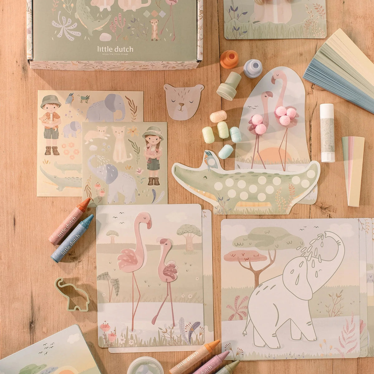 Radošais komplekts XL, Safari Friends Creativity Box, Little Dutch, BT126913