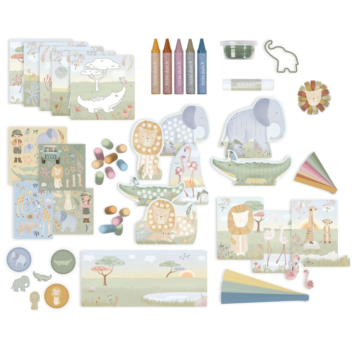 Radošais komplekts XL, Safari Friends Creativity Box, Little Dutch, BT126913
