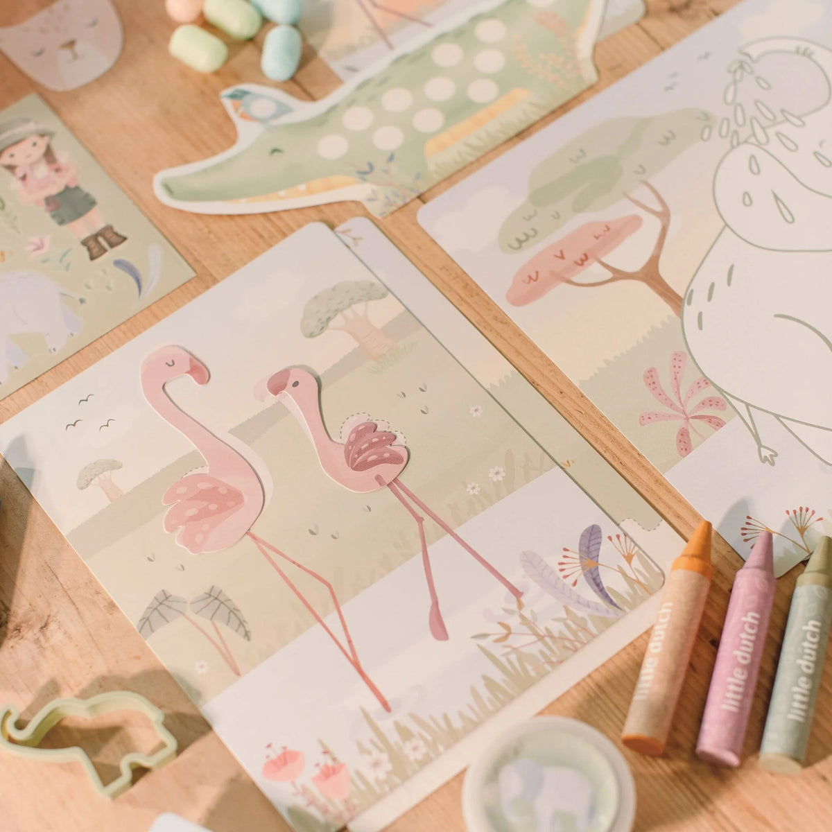 Radošais komplekts XL, Safari Friends Creativity Box, Little Dutch, BT126913