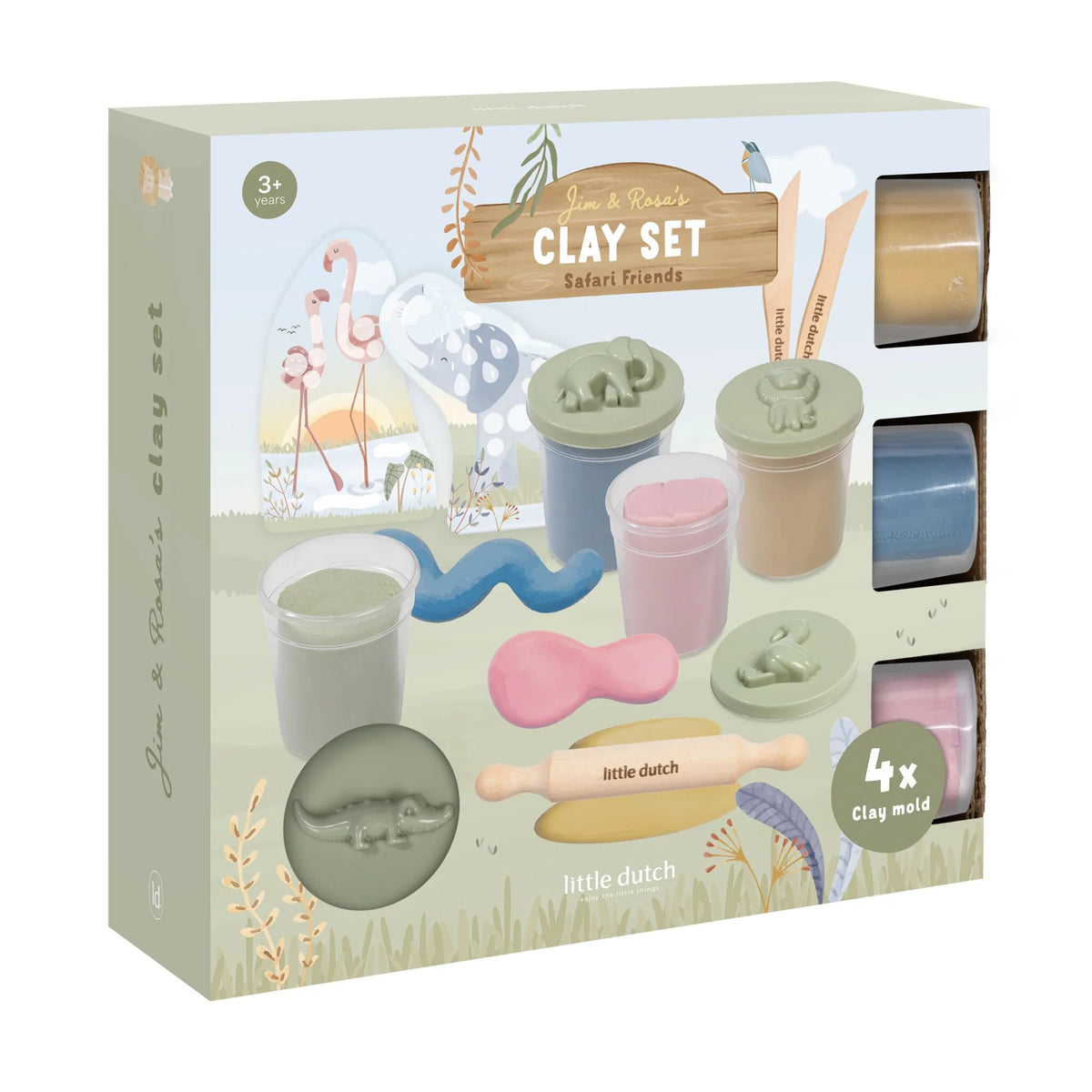 Plastilīna komplekts, Clay Set Safari Friends, Little Dutch, BT126918