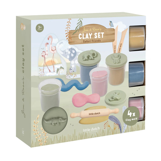 Plastilīna komplekts, Clay Set Safari Friends, Little Dutch, BT126918