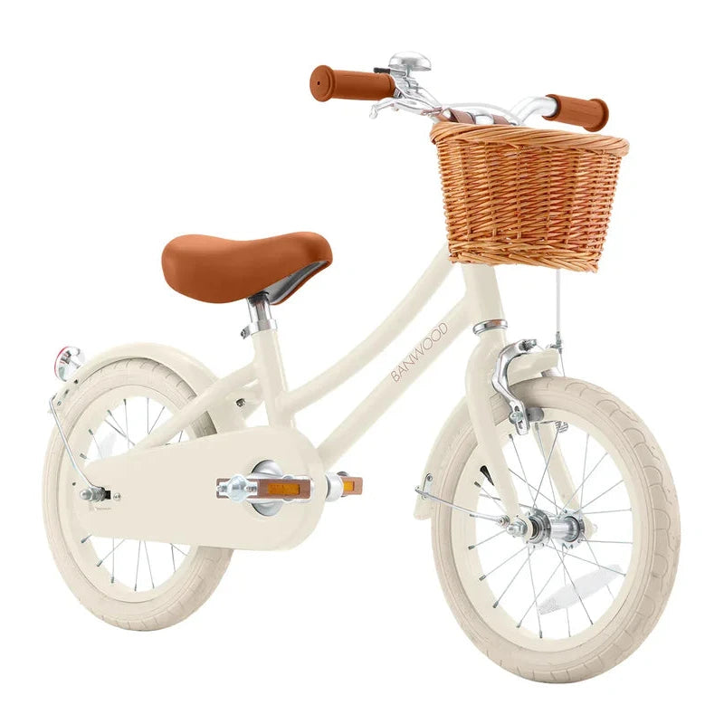 Bērnu divritenis ar pītu grozu 14 collas, Classic Bike Vintage Cream, Banwood, BW-CL14-CREAM
