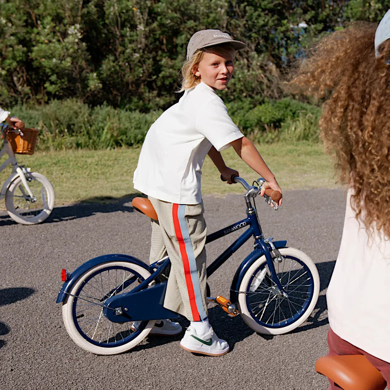 Bērnu divritenis ar pītu grozu 14 collas, Classic Bike Vintage Navy, Banwood, BW-CL14-NAVY