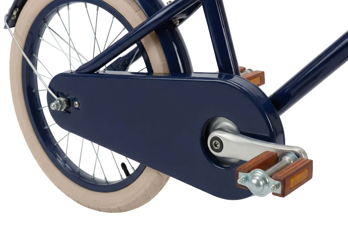 Bērnu divritenis ar pītu grozu 14 collas, Classic Bike Vintage Navy, Banwood, BW-CL14-NAVY