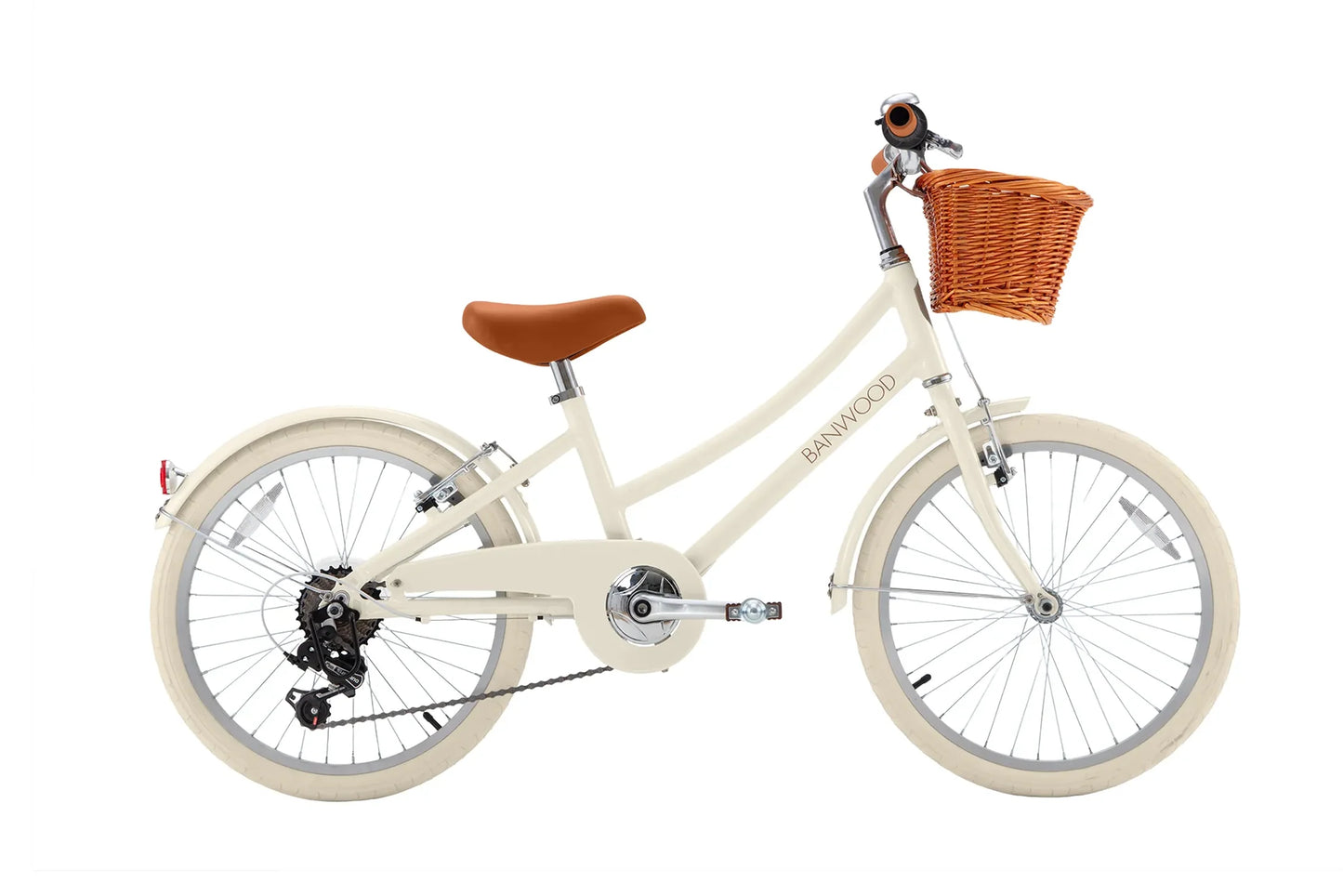 Bērnu divritenis ar pītu grozu 20 collas, Classic Bike Vintage Cream, Banwood, BW-CL20-CREAM