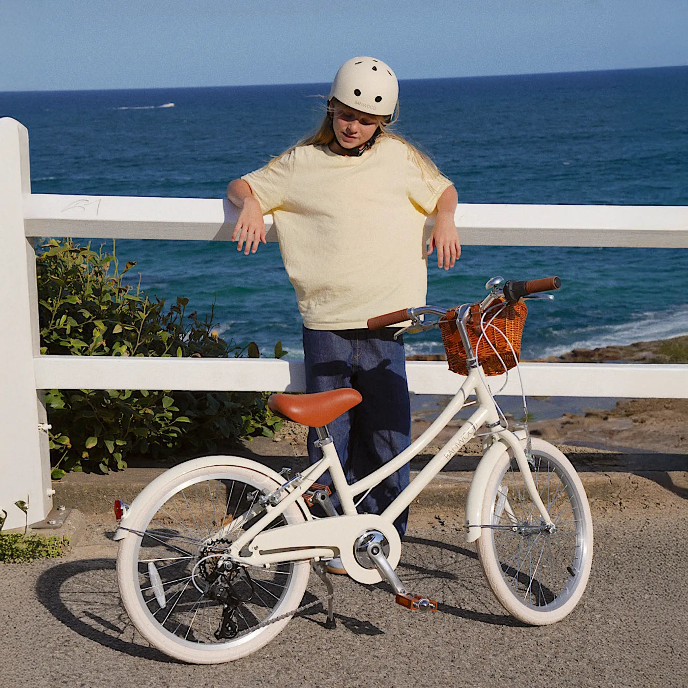 Bērnu divritenis ar pītu grozu 20 collas, Classic Bike Vintage Cream, Banwood, BW-CL20-CREAM
