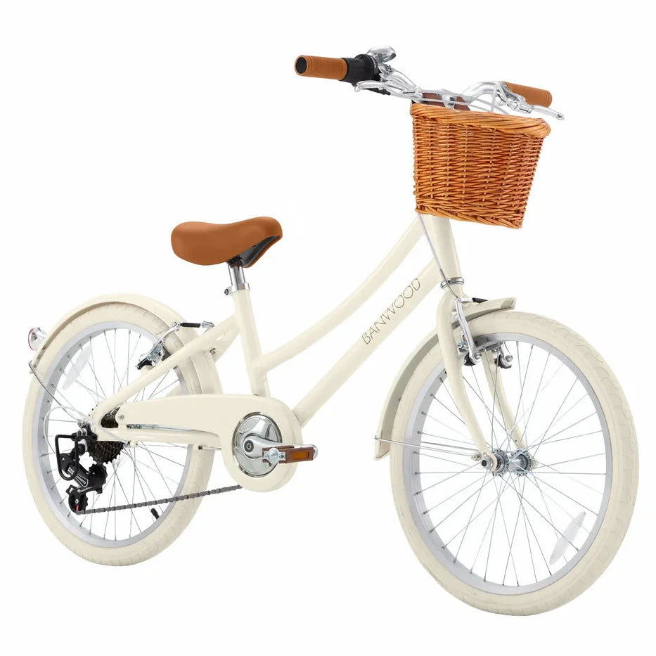 Bērnu divritenis ar pītu grozu 20 collas, Classic Bike Vintage Cream, Banwood, BW-CL20-CREAM