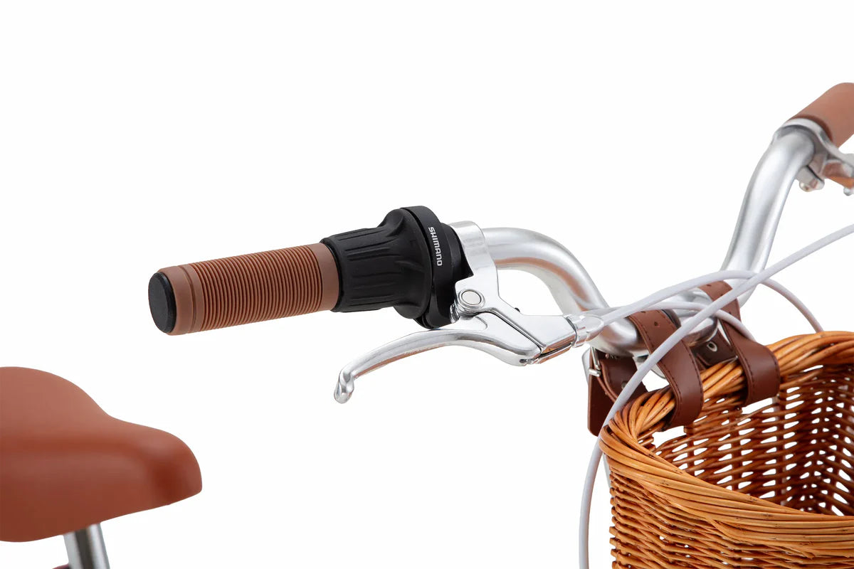 Bērnu divritenis ar pītu grozu 20 collas, Classic Bike Vintage Pink, Banwood, BW-CL20-PINK