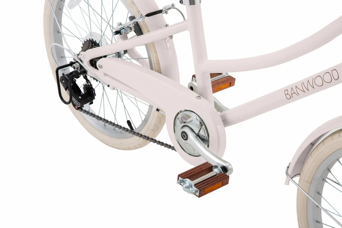 Bērnu divritenis ar pītu grozu 20 collas, Classic Bike Vintage Pink, Banwood, BW-CL20-PINK