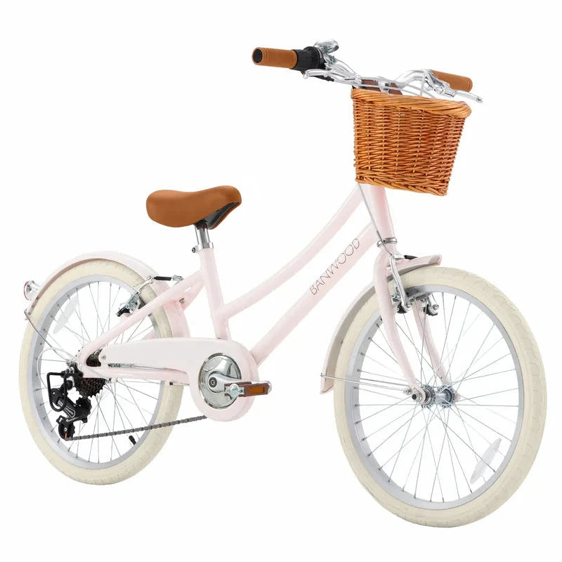 Bērnu divritenis ar pītu grozu 20 collas, Classic Bike Vintage Pink, Banwood, BW-CL20-PINK