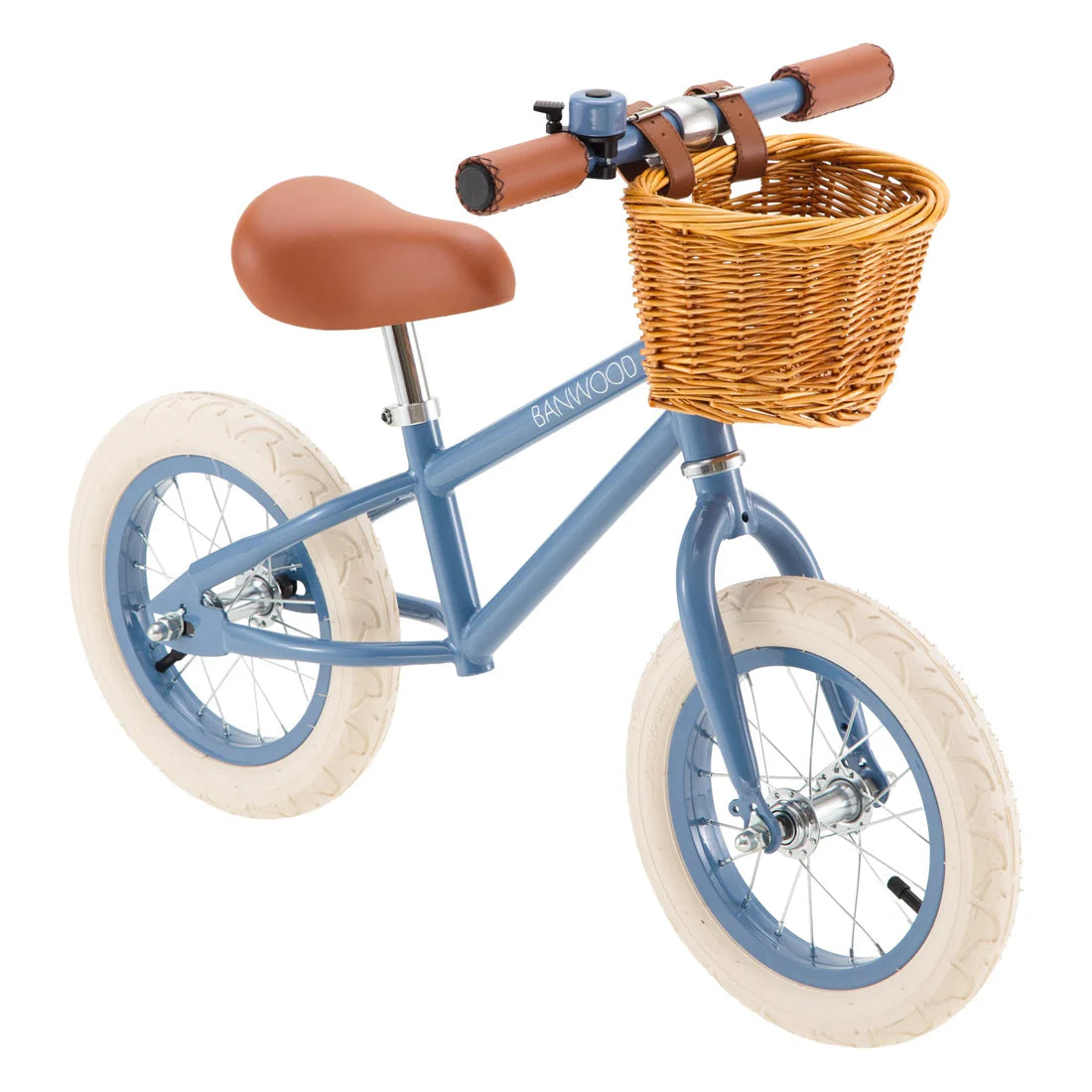 Zils bērnu skrejritenis ar grozu, Balance Bike First Go, Blue, Banwood