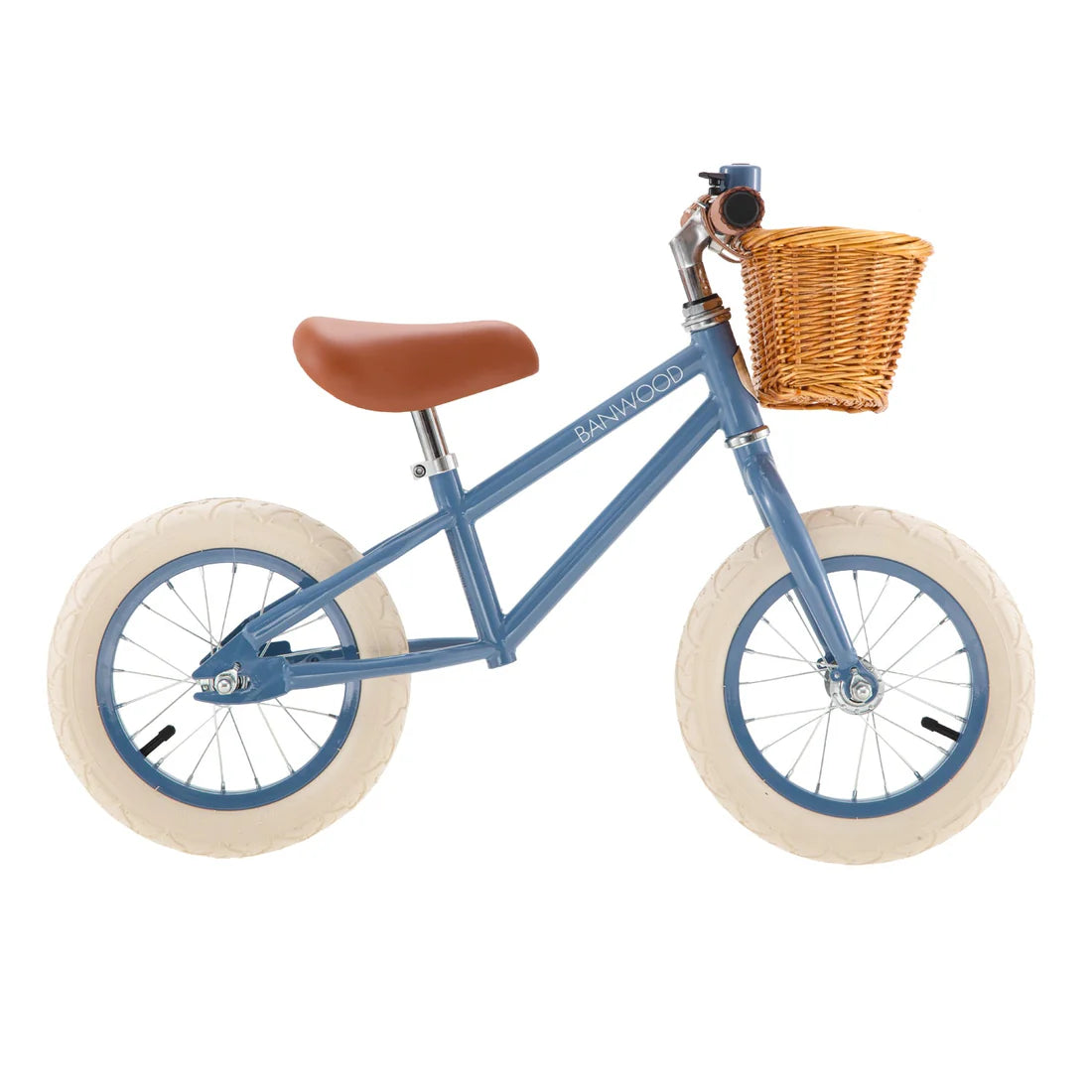 Zils bērnu skrejritenis ar grozu, Balance Bike First Go, Blue, Banwood