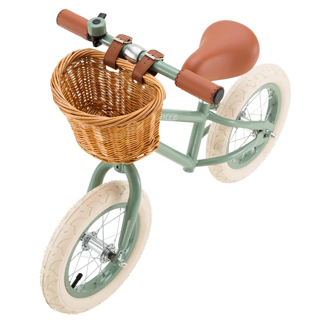 Zaļš bērnu skrejritenis ar grozu, Balance Bike First Go, Forest, Banwood