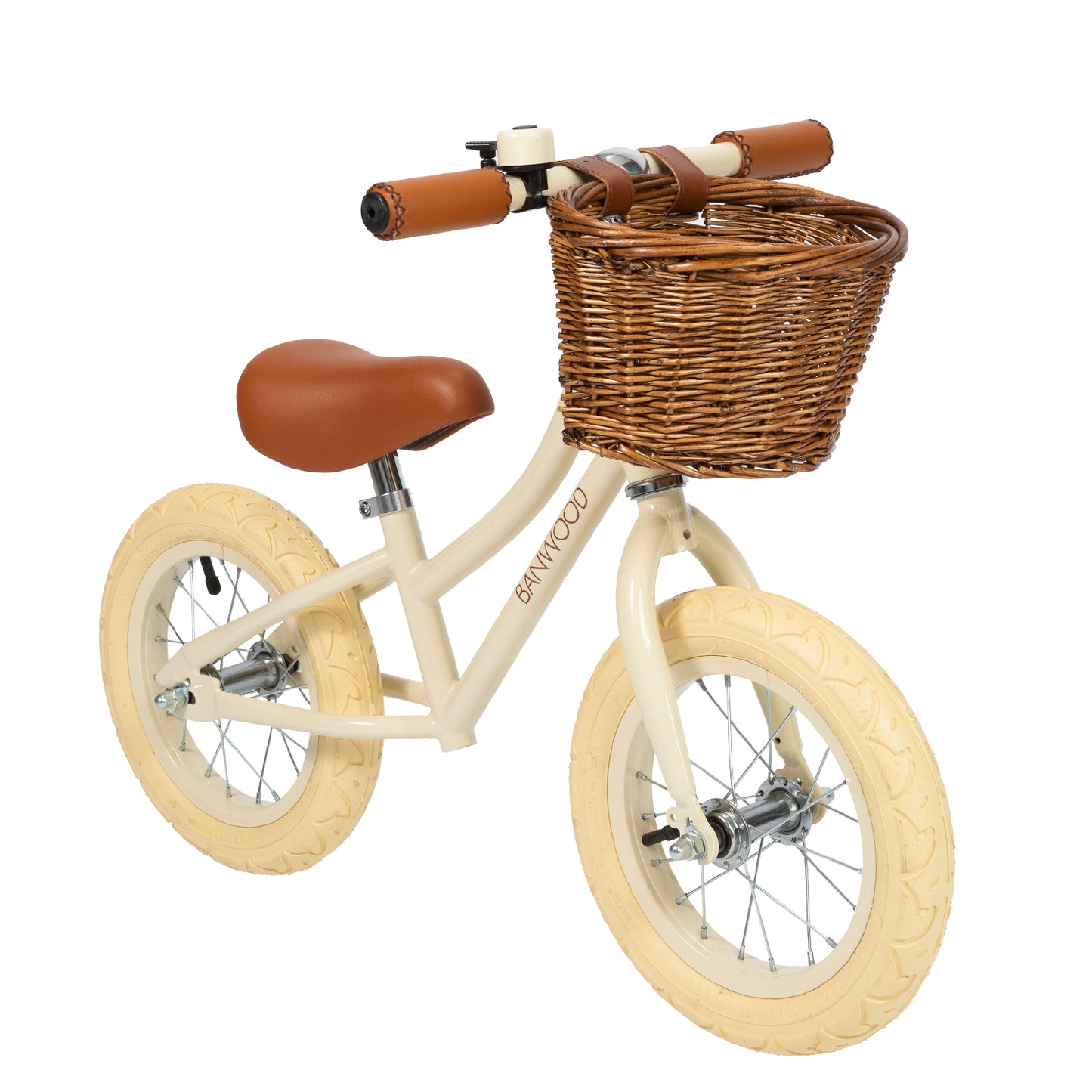 Children's scooter with basket, Balance Bike First Go, Cream White, Banwood