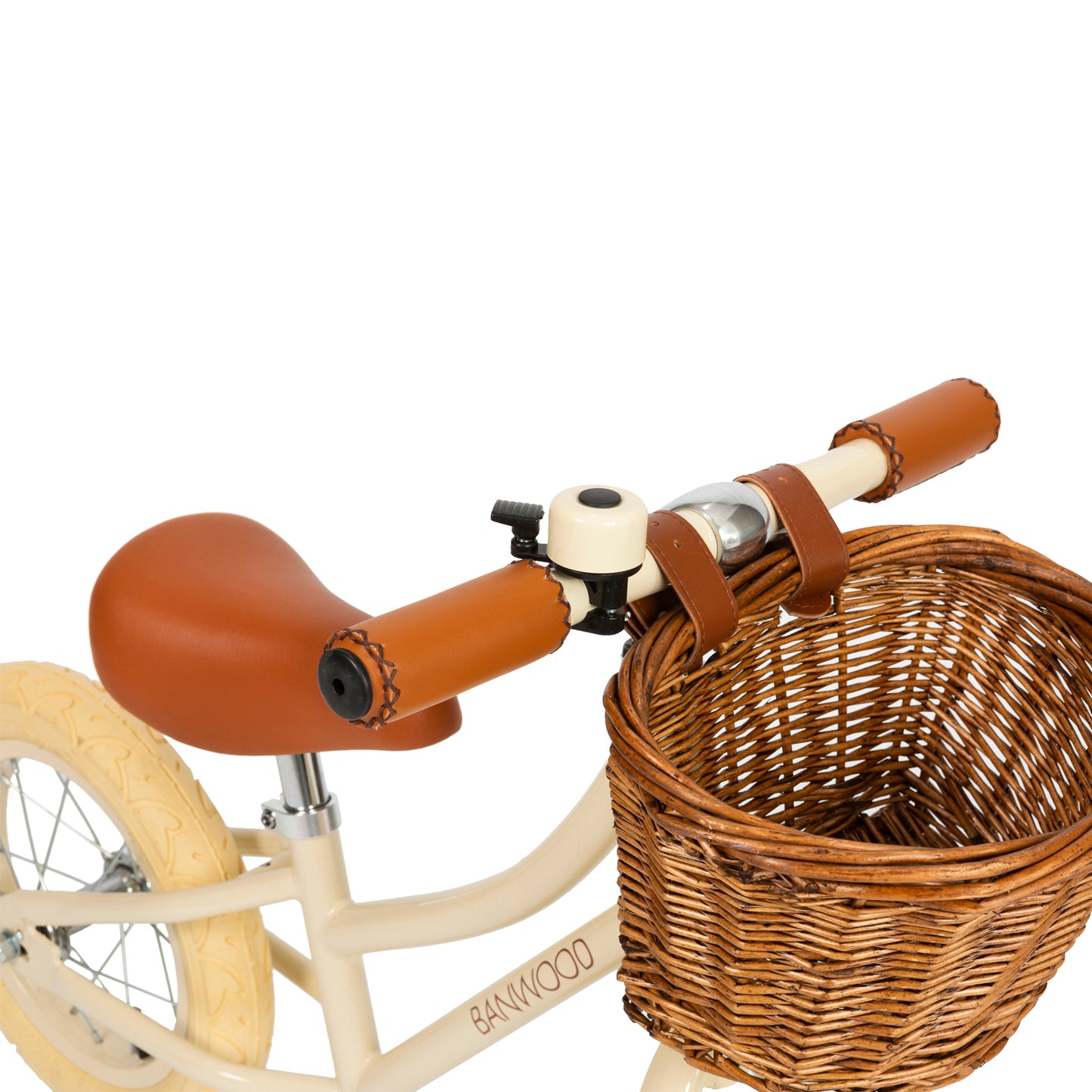 Children's scooter with basket, Balance Bike First Go, Cream White, Banwood