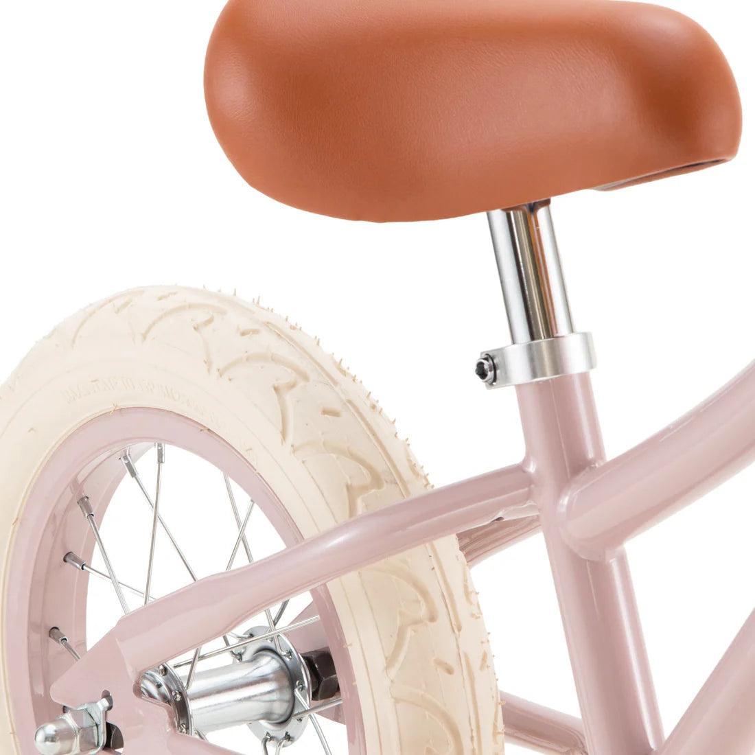 Gaiši rozā bērnu skrejritenis ar grozu, Balance Bike First Go, Dustypink, Banwood