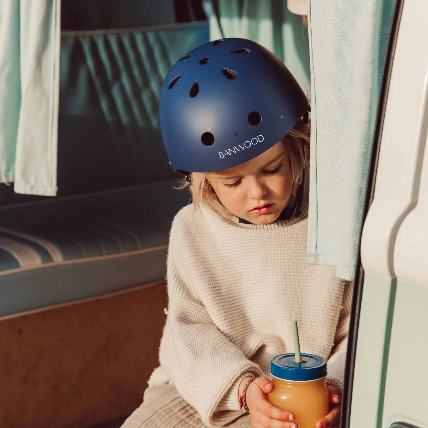 Bērnu drošības ķivere, Classic Helmet, Matte Navy, Banwood (50-54cm), BW-HELMET-NAVY