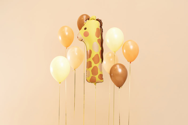 Liels balons cipars 1, dzīvnieks - žirafe, pildāms ar hēliju