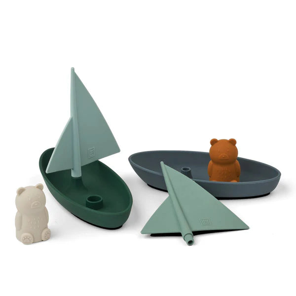 Silikona vannas laivas zilas, Toy Boats 2gab, Liewood, LW18865