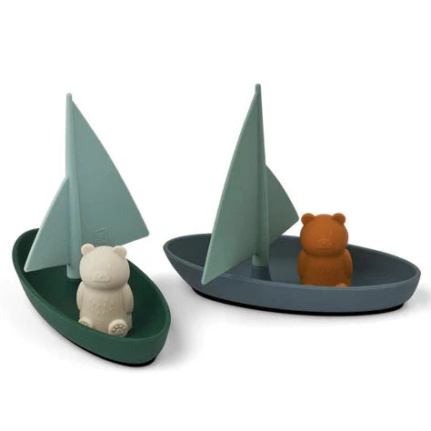 Silikona vannas laivas zilas, Toy Boats 2gab, Liewood, LW18865