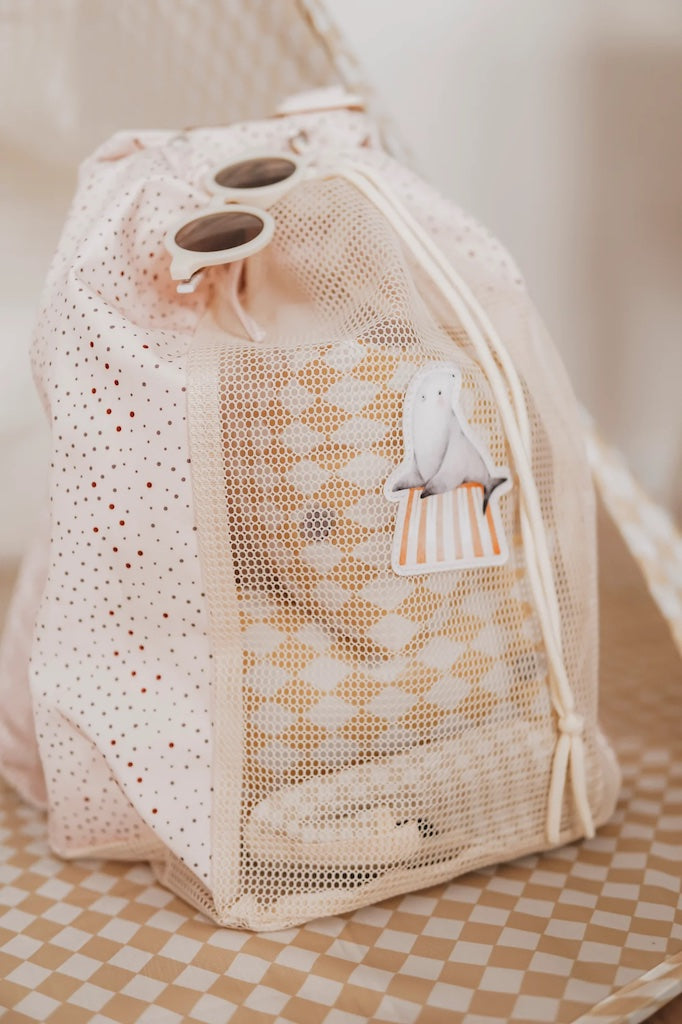 Tīkliņu mugursoma pludmalei Unique Dots, Beach Net Backpack, Mrs.Ertha
