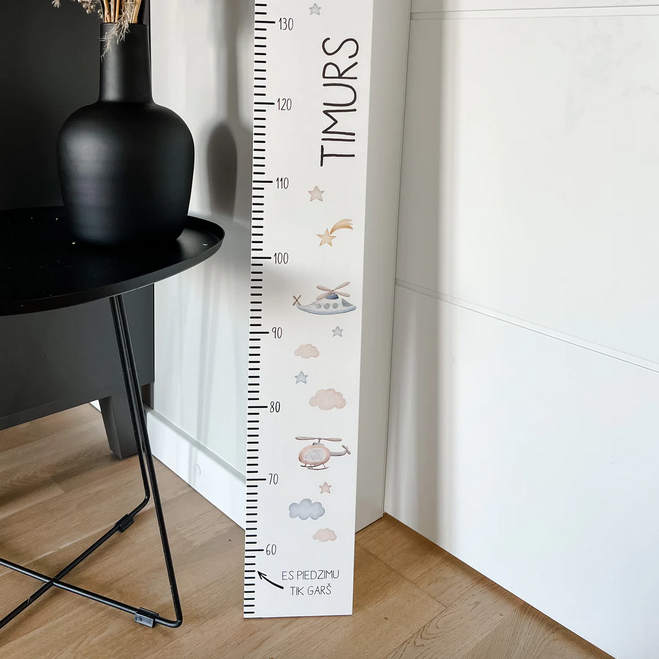 Lidmašīnas - Personalizēts bērna auguma metramērs - krāsains
