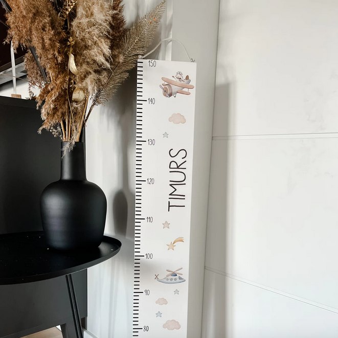Lidmašīnas - Personalizēts bērna auguma metramērs - krāsains
