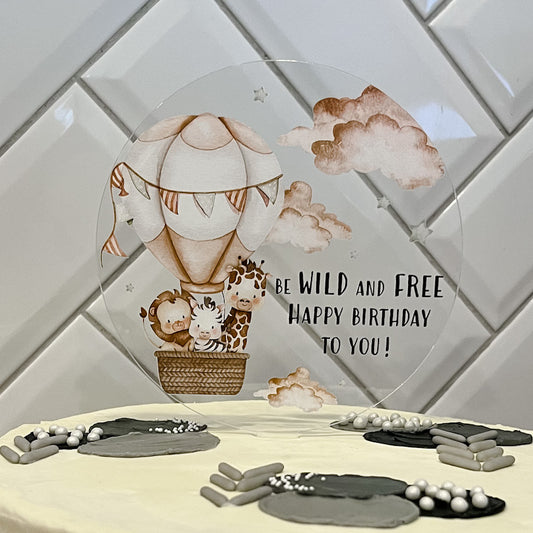 Wild and Free - personalizēts bērna dzimšanas dienas kūkas dekors - toperis