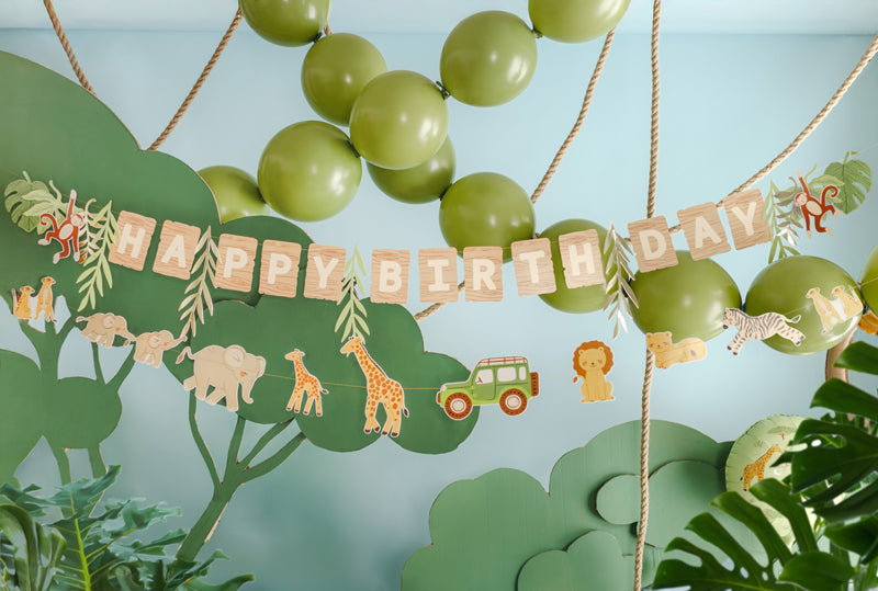 Dzimšanas dienas virtene - Happy Birthday Banner Safari, 180cm, Party Deco,  GRL132