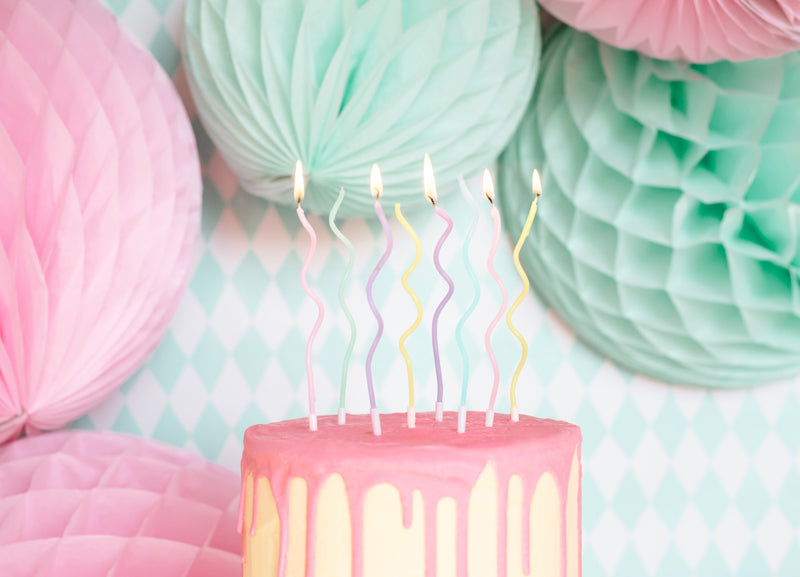 Dzimšanas dienas kūkas svecītes - viļņainas, Birthday Cake Candles, Curl, SCS-10-000