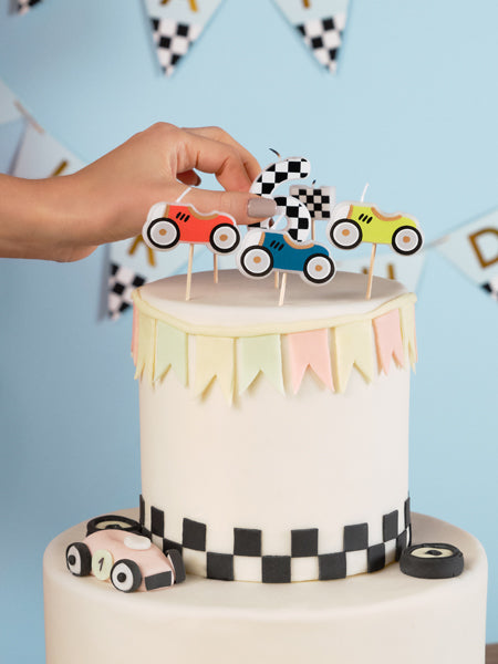 Dzimšanas dienas kūkas svecītes - Sporta mašīnas, Birthday Cake Candles, Race Cars, SCS-18