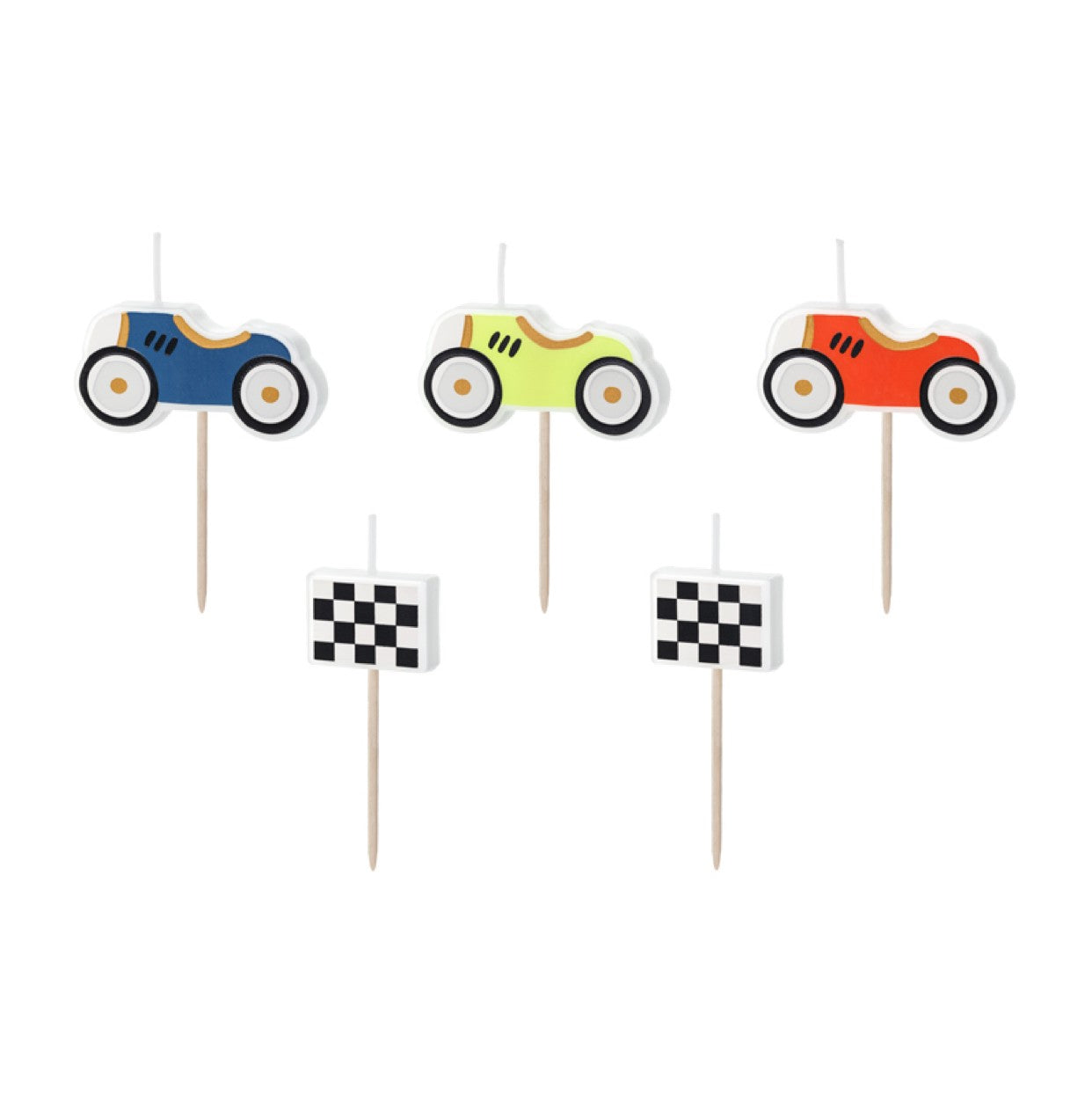 Dzimšanas dienas kūkas svecītes - Sporta mašīnas, Birthday Cake Candles, Race Cars, SCS-18