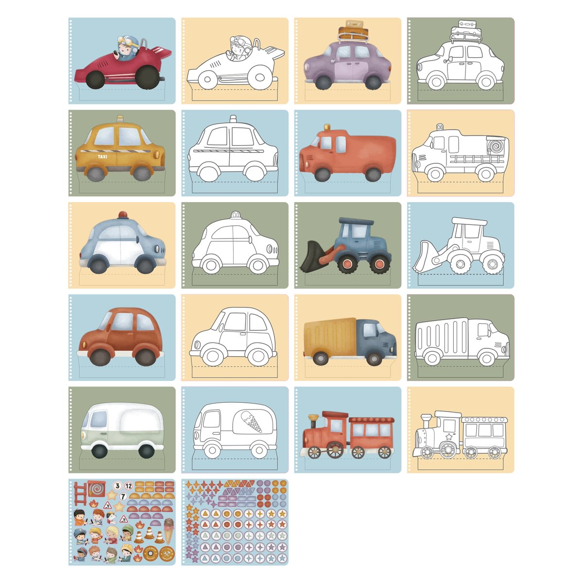 Rokdarbu grāmata ar šķērēm Book with Scissor Jim & Friends Cars, Little Dutch, LD126831