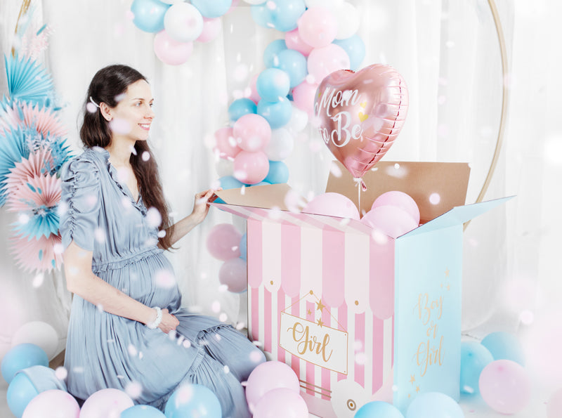 Balonu kaste 'Gender Reveal' ballītei, Balloon Box - Boy or Girl, 60x40x60cm