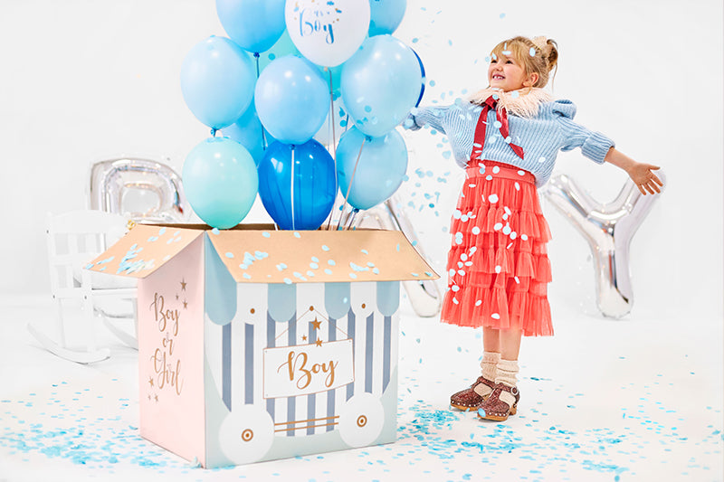 Balonu kaste 'Gender Reveal' ballītei, Balloon Box - Boy or Girl, 60x40x60cm