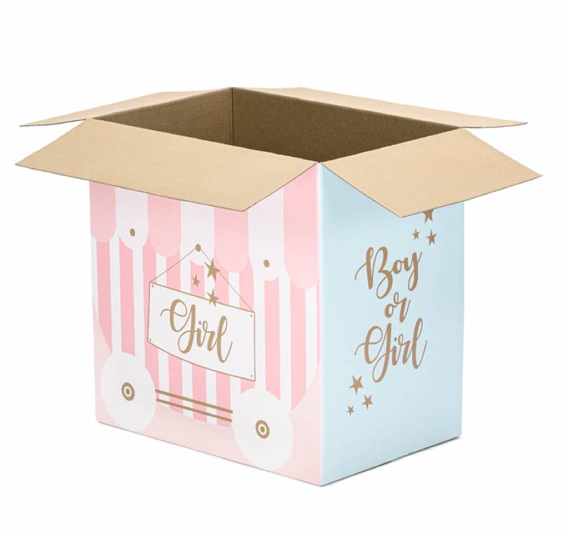Balonu kaste 'Gender Reveal' ballītei, Balloon Box - Boy or Girl, 60x40x60cm