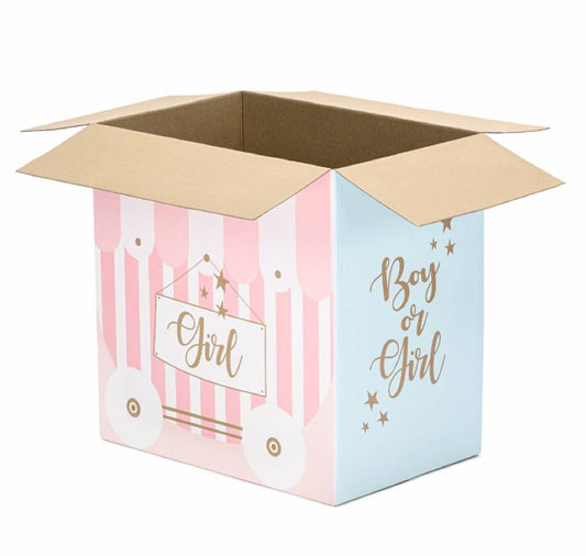 Balonu kaste 'Gender Reveal' ballītei, Balloon Box - Boy or Girl, 60x40x60cm