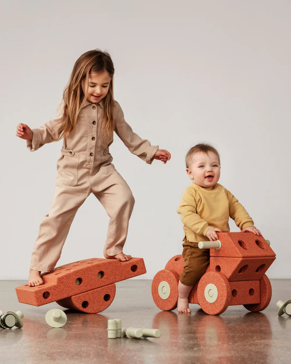 Būvēšanas bloki Dreamer Set, Building blocks, Burnt Orange / Dusty Green, MODU, M-SET-DRE-BO-DG