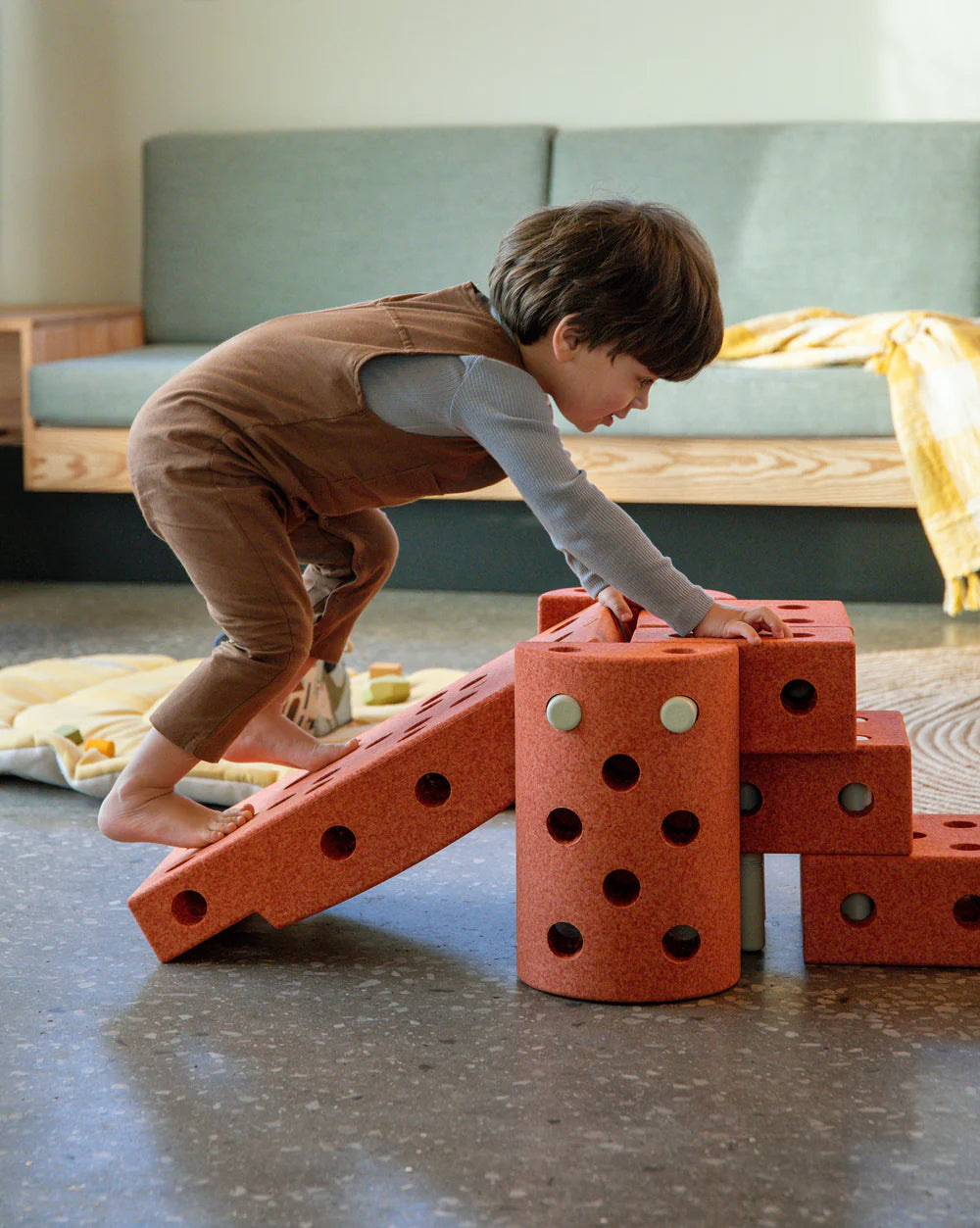 Būvēšanas bloki Dreamer Set, Building blocks, Burnt Orange / Dusty Green, MODU, M-SET-DRE-BO-DG